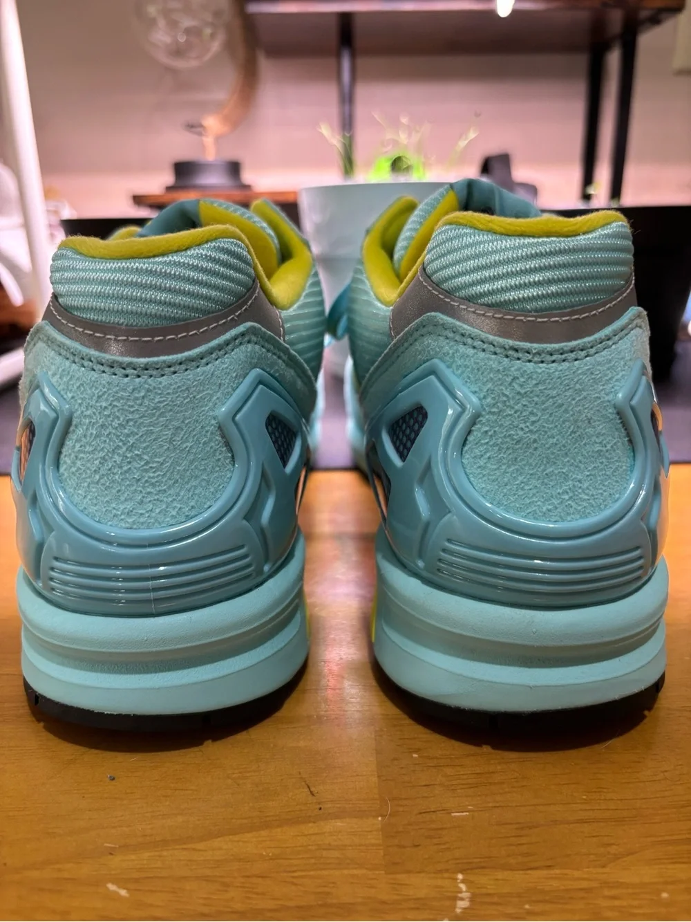 adidas TORSION ZX 8000 Aqua Teal and Yellow Runner Sneakers men’s.